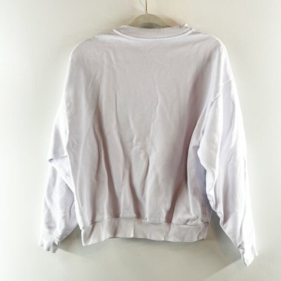 Alo Yoga Accolade Crewneck Oversized Pullover Sweatshirt White XS - Picture 7 of 7